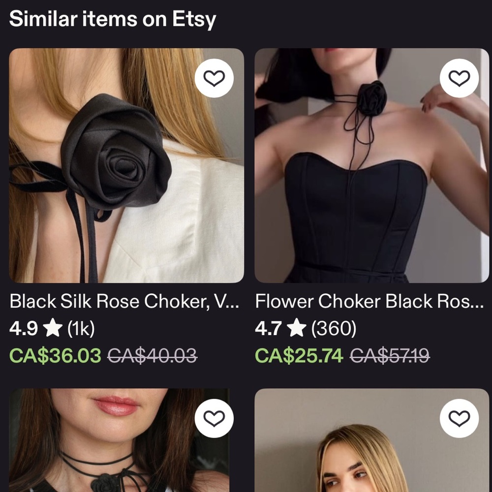HANDMADE BLACK ROSE CHOKER - Picture 9 of 10